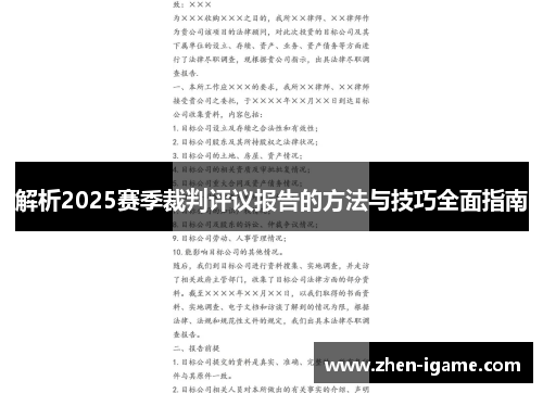 解析2025赛季裁判评议报告的方法与技巧全面指南